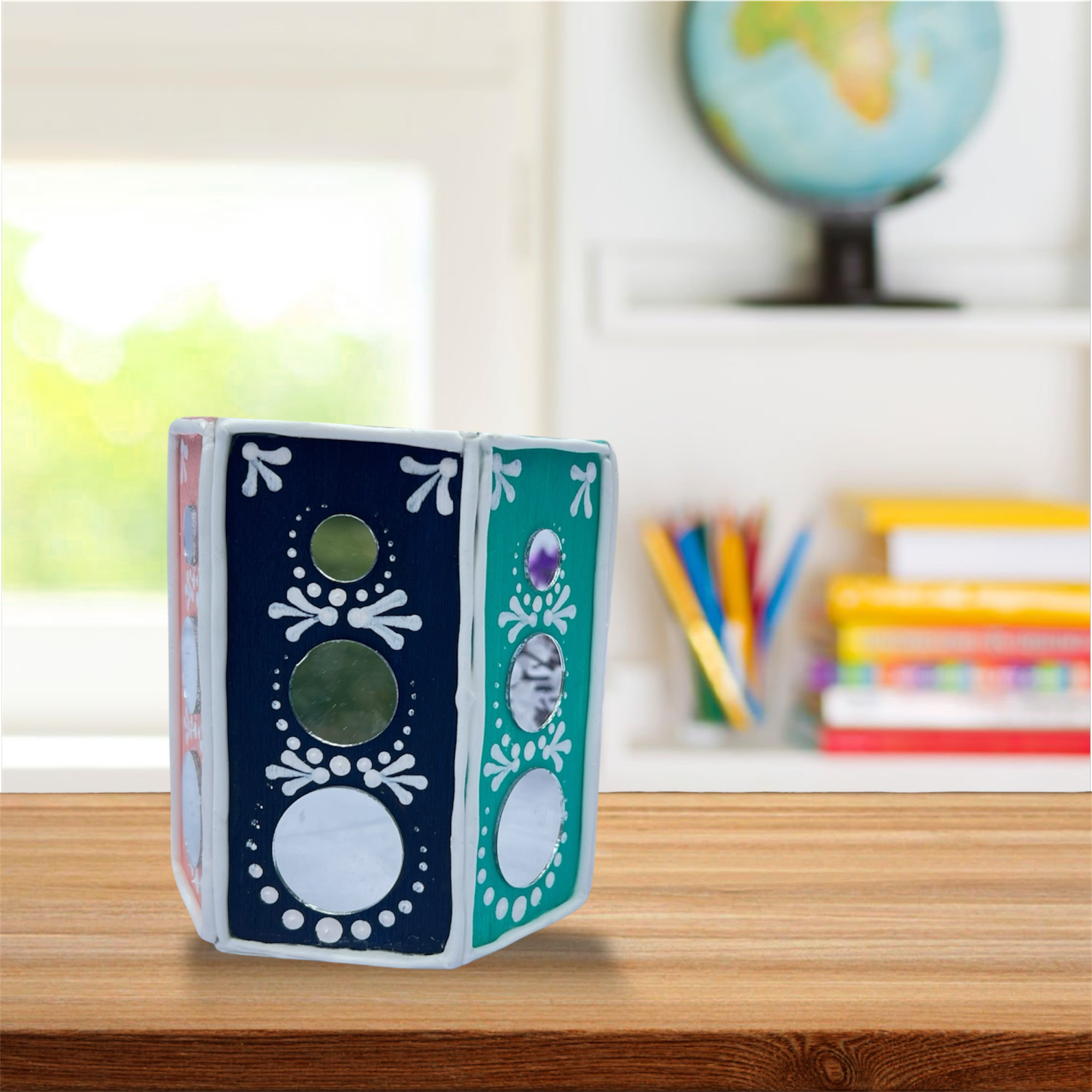 Hexagonal Handmade Wooden Desk Organizer / Pencil Holder