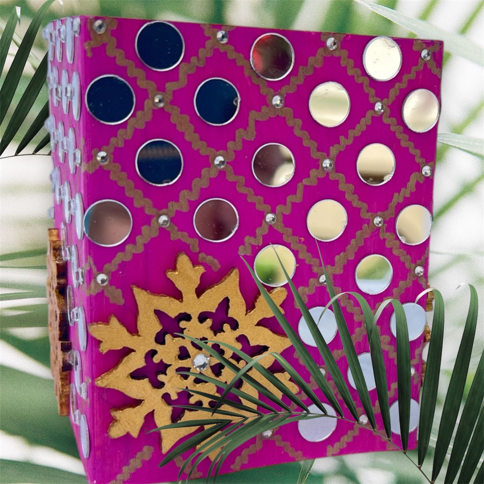 Shiny Pink Handmade Wooden Desk Organizer / Pencil Holder - Image 4