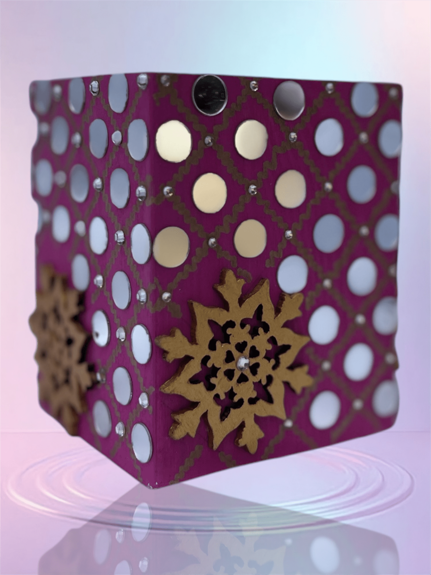 Shiny Pink Handmade Wooden Desk Organizer / Pencil Holder - Image 8