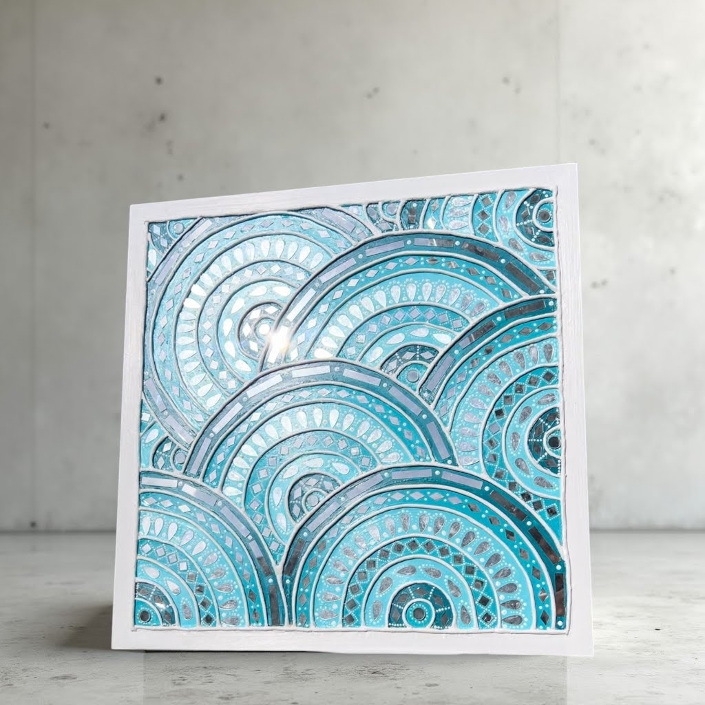 Lippan Art – Aqua Echoes (Extra Large Size) | Handmade Mirror Art NZ - Image 8