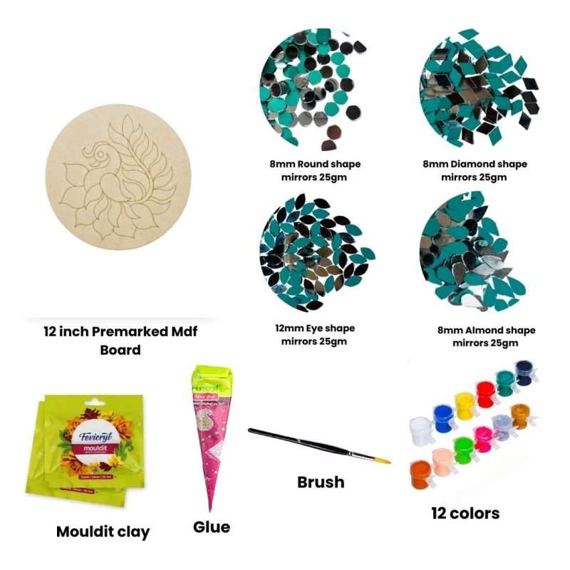 Peacock design Lippan Art No 09 (Medium Size)