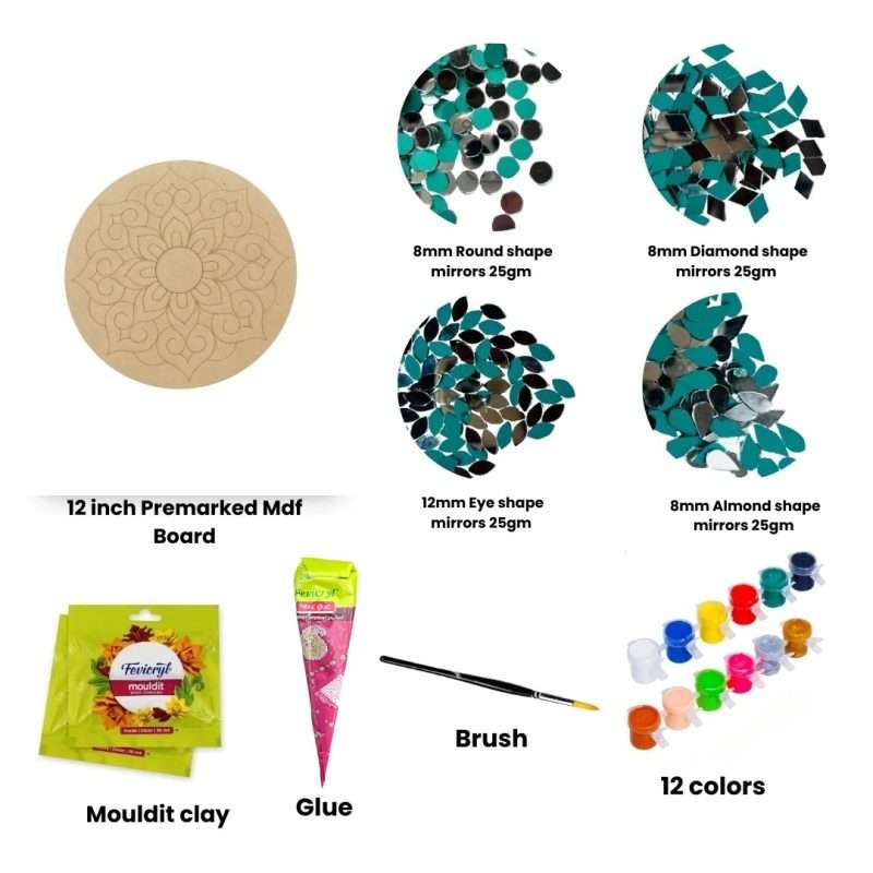 Rangoli Shape Lippan Art No-07 (Medium Size)