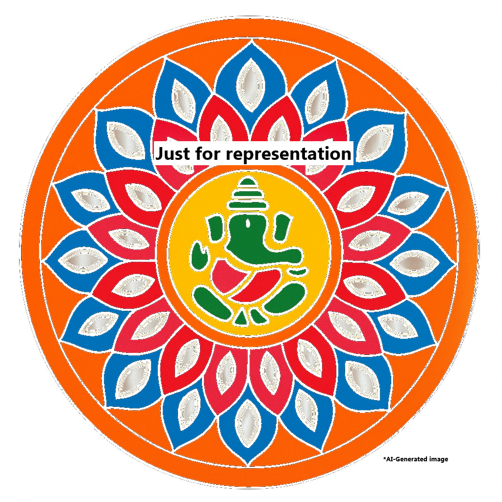 Ganapati design Lippan Art_No 10 (Medium Size) - Image 2