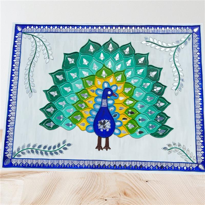 Dancing Peacock in Lippan Art