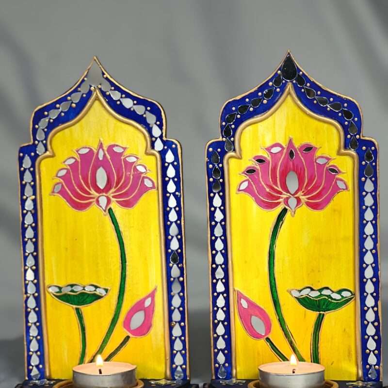 Lippan-Diwali-diya-tealight-holder-handcrafted